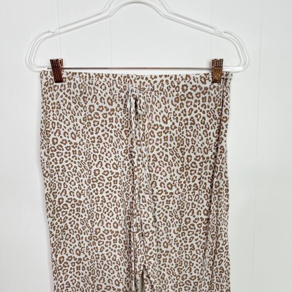 Nordstrom Leopard Print Pajama Pants Cream Tan Small S Womens Animal Intimates - Picture 3 of 10
